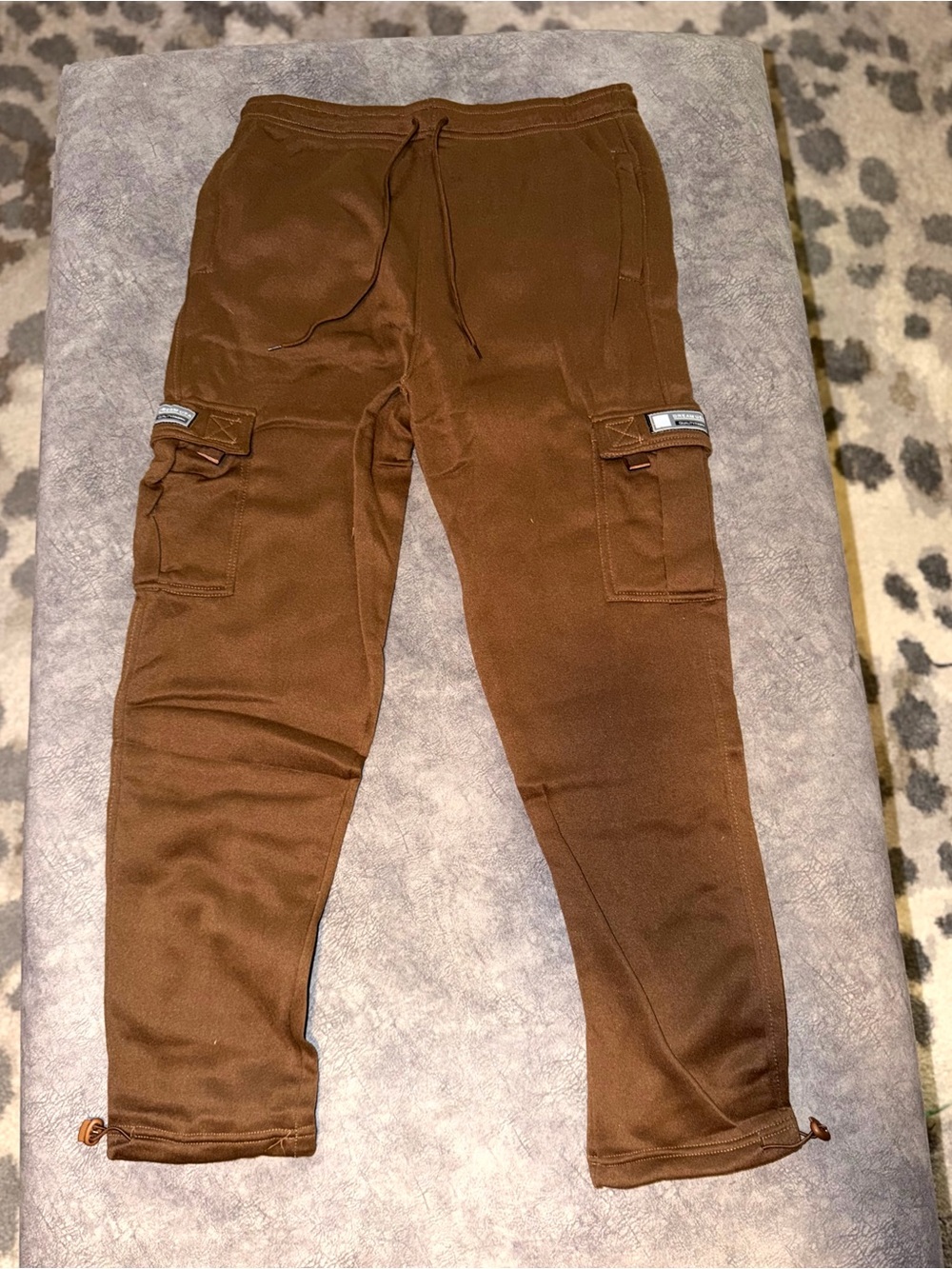 Men's Brown Cargo Jogger Pants - Casual Comfort Large